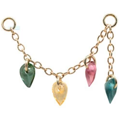 "Ate That" Chain Attachment In Gold With Sapphire