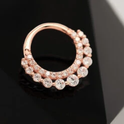 "Gl'amor" Hinge Ring / Clicker In Gold With CZ's -Starfire – Body Jewelry 42902BuddhaJewelryOrganics Gl amor HingeRing ClickerinGoldwithCZ sRG5.16zFunky