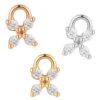 "Crux" Charm In Gold With White CZ's -Starfire – Body Jewelry 42949 EmberBodyJewelryCruxCharminGoldwithWhiteCZ sAsstGroupVENDORPHOTO
