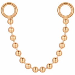 Beaded Chain Attachment In Gold -Starfire – Body Jewelry 42958 EmberBodyJewelryBeadedChainAttachmentinGoldSingleRoseGoldVENDORPHOTO