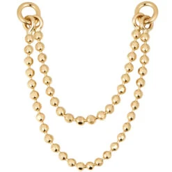 Twin Faceted Chain Attachment In Gold