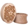 Retro Flora Wood Oval Plugs -Starfire – Body Jewelry 42973 OmericaOrganicRetroFloraWoodOvalPlugsSingleVENDORPHOTO