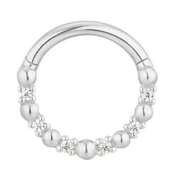 "Love Is Love" Hinge Ring / Clicker In Gold With CZ's -Starfire – Body Jewelry 43133 BuddhaJewelryOrganicsLoveisLoveHingeRingClickerinGoldwithCZ sSingleWhiteGoldVENDORPHOTO