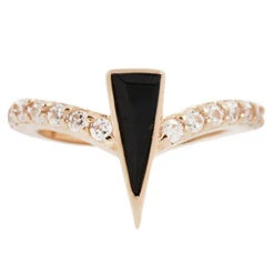 "Mikah" Hinge Ring / Clicker In Gold With Black Spinel & CZ's -Starfire – Body Jewelry 43136 BuddhaJewelryOrganicsMikahHingeRingClickerinGoldwithBlackSpinel CZ sSingleRoseGoldVENDORPHOTO
