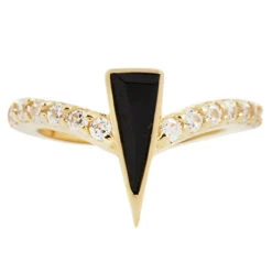 "Mikah" Hinge Ring / Clicker In Gold With Black Spinel & CZ's -Starfire – Body Jewelry 43136 BuddhaJewelryOrganicsMikahHingeRingClickerinGoldwithBlackSpinel CZ sSingleYellowGoldVENDORPHOTO