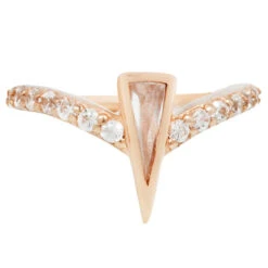 "Mikah" Hinge Ring / Clicker In Gold With CZ's -Starfire – Body Jewelry 43136 BuddhaJewelryOrganicsMikahHingeRingClickerinGoldwithCZ sSingleRoseGoldVENDORPHOTO