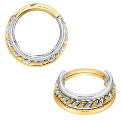 "Mars" Two Tone Hinge Ring In Gold