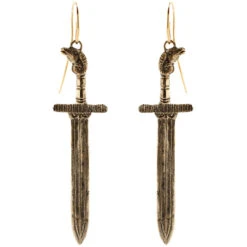 "Oathkeeper" Earrings -Starfire – Body Jewelry 43204 MayaJewelryOathkeeperEarringsSingleBrass2VENDORPHOTO