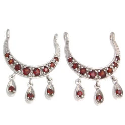 "Bombay Nights" Stirrup Charm In Gold With Garnets