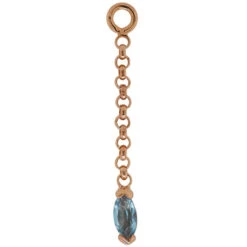 "Light" Chain Charm In Gold With Natural Stone -Starfire – Body Jewelry 43267 QuetzalliJewelryLightChainCharminGoldwithNaturalStoneSingleRoseGoldLondonBlueTopazVENDORPHOTO