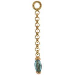 "Light" Chain Charm In Gold With Natural Stone -Starfire – Body Jewelry 43267 QuetzalliJewelryLightChainCharminGoldwithNaturalStoneSingleYellowGoldLondonBlueTopazVENDORPHOTO