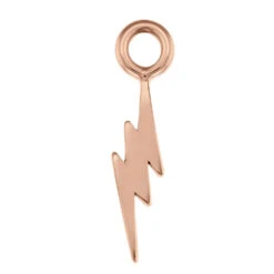 Thunderbolt Charm In Gold -Starfire – Body Jewelry 43268 QuetzalliJewelryThunderboltCharminGoldSingleFlatRoseGoldHighPolishVENDORPHOTO