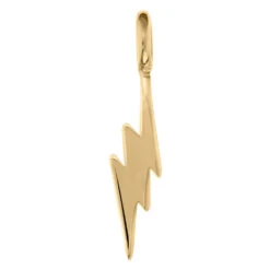 Thunderbolt Charm In Gold -Starfire – Body Jewelry 43268 QuetzalliJewelryThunderboltCharminGoldSinglePerpendicularYellowGoldHighPolishVENDORPHOTO