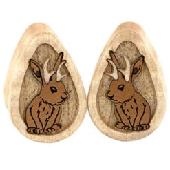Jackalope Wood Teardrop Plugs
