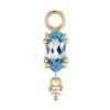 "Georgia" Charm With Dangle In Gold With Swiss Blue Topaz & Diamond -Starfire – Body Jewelry 43387 Modern Mood Georgia Charm in Gold with Sky Blue Topaz Diamond Single Yellow Gold VENDOR PHOTO