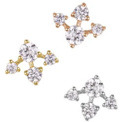 Threadless: "Radiant" End In Gold With CZ's