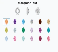 Threadless: Marquise-Cut Brilliant-Cut Gem With Side Accents End In Gold -Starfire – Body Jewelry AMarquiseCutGemstoneChart f6145353 8abc 4d35 8d99 2060965e074b