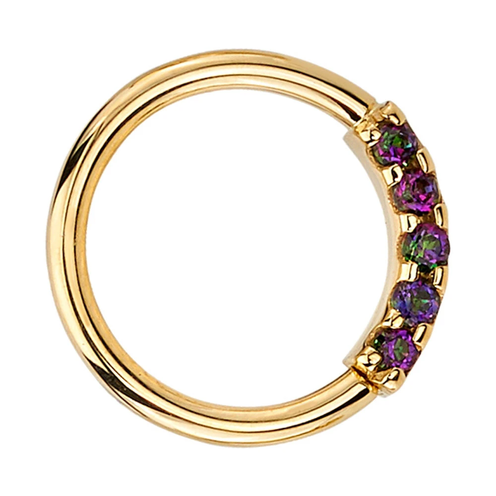 "Blaze 5" Seam Ring In Gold With Mystic Topaz - Image 2