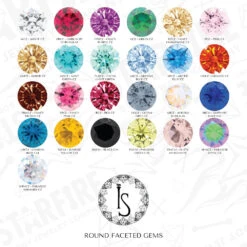 "Aphrodite" Clicker #35 With Faceted Gems & Opals - 1/4" Post -Starfire – Body Jewelry IndustrialStrength IS Starfire RoundFacetedGemChart 43405fcc 998d 4dd5 88dc fe5201db9889