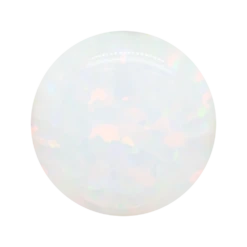 'Tres Jolie' Round Opal Navel Curve -Starfire – Body Jewelry LeroiRoundOpalOP17 WhiteOpalSwatch